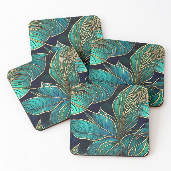 Item preview, Emerald Night Leaves  in Thai patternstyle designed and sold by idostudio.