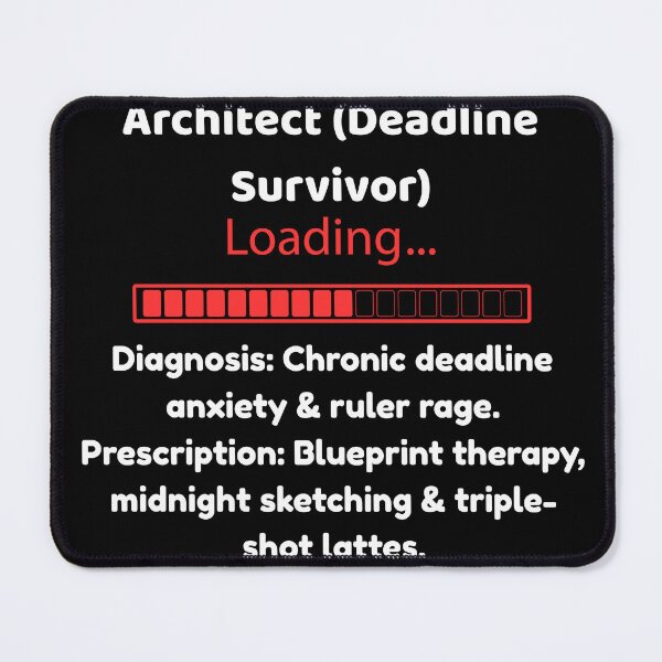 Item preview, Architect Loading… Diagnosis: Deadline Stress. Prescription: Coffee & Chaos. designed and sold by Teenomix.