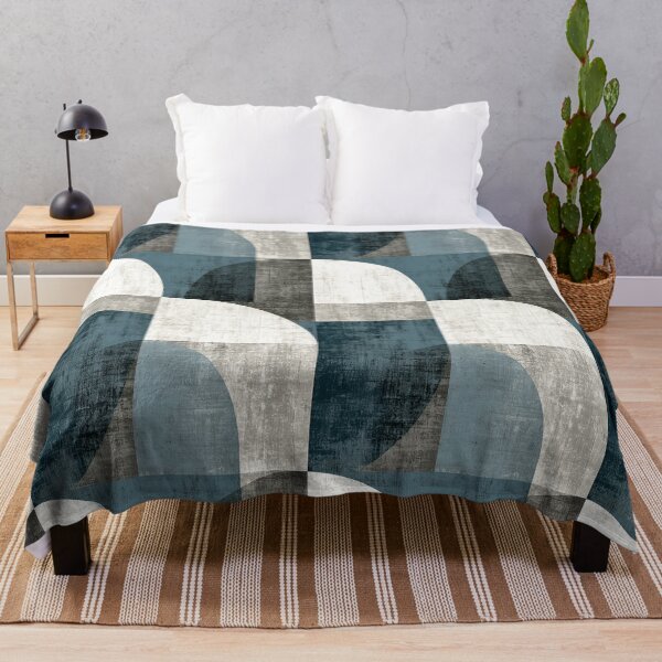 Aperçu de l'œuvre Motif scandinave clair avec géométrie bleue atténuée créée et vendue par Piotrek0001.