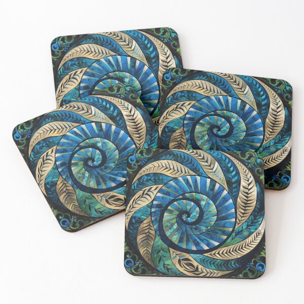 Item preview, New Zealand Māori Paua Pattern Koru Design 454 designed and sold by GrinGalore.