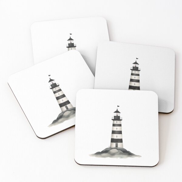 Item preview, Monochrome Lighthouse on Misty Shores designed and sold by Ramona-Gliga.