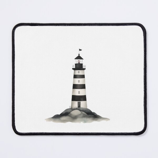 Item preview, Monochrome Lighthouse on Misty Shores designed and sold by Ramona-Gliga.