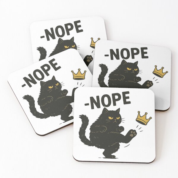 Item preview, No Kings in America Nope, Crown Kicking Cat  designed and sold by PugPuppyLife.