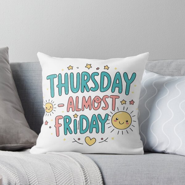 Item preview, Thursday – Almost Friday ? | Kawaii Chill Mood Art Board Print designed and sold by modishwelt.