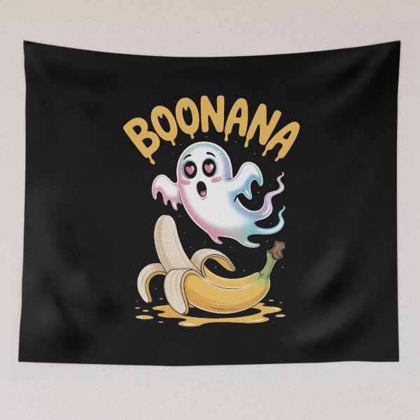 Item preview, BOONANA Funny Ghost and Banana Halloween Pun  designed and sold by w1ckerman.