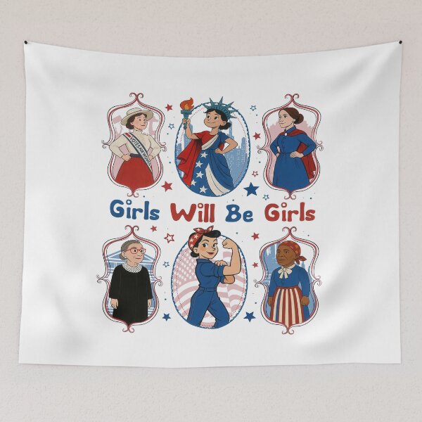 Item preview, Girls Will Be Girls Historical Women’s Rights Leaders designed and sold by PugPuppyLife.