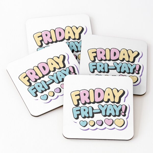Item preview, Friday – Fri-YAY! ? | Cute Kawaii Mood Text Art Board Print designed and sold by modishwelt.