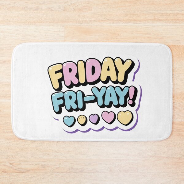 Item preview, Friday – Fri-YAY! ? | Cute Kawaii Mood Text Art Board Print designed and sold by modishwelt.