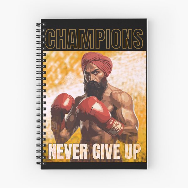 Item preview, CHAMPIONS / NEVER GIVE UP - Singh / Sikh Boxer designed and sold by sarbizzy.