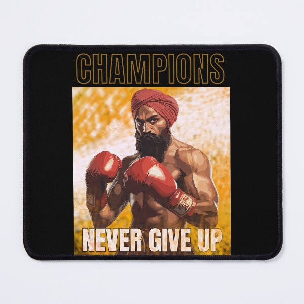 Item preview, CHAMPIONS / NEVER GIVE UP - Singh / Sikh Boxer designed and sold by sarbizzy.