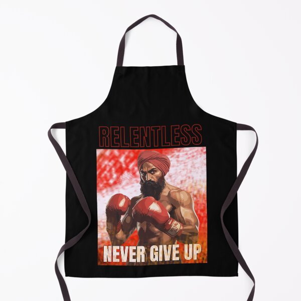 Item preview, RELENTLESS / NEVER GIVE UP - Singh / Sikh Boxer designed and sold by sarbizzy.