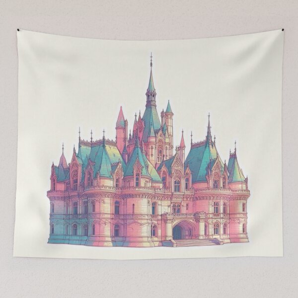 Item preview, Minimalist French Castle - Modern Chateaucore Aesthetic Wall Art designed and sold by Sugar Wisdom .