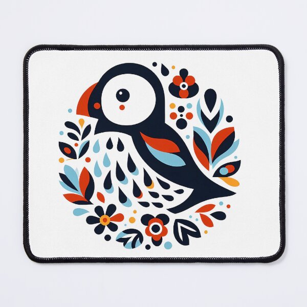 Item preview, Cute Patterned Puffin - Scandinavian Folk Art by heidiannemorris © designed and sold by FOLK ART FUSION by heidiannemorris.