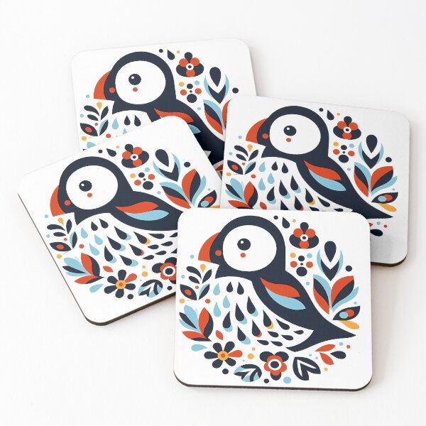 Item preview, Cute Patterned Puffin - Scandinavian Folk Art by heidiannemorris © designed and sold by FOLK ART FUSION by heidiannemorris.
