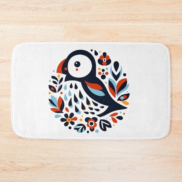 Item preview, Cute Patterned Puffin - Scandinavian Folk Art by heidiannemorris © designed and sold by FOLK ART FUSION by heidiannemorris.