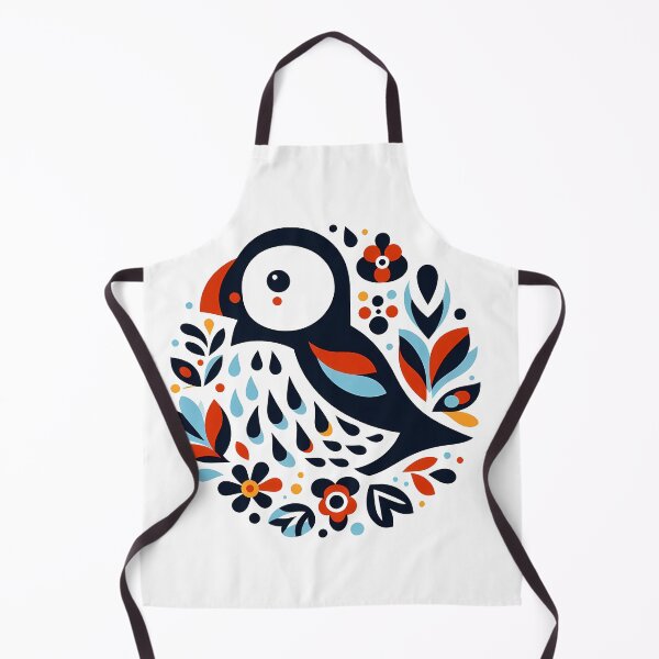 Item preview, Cute Patterned Puffin - Scandinavian Folk Art by heidiannemorris © designed and sold by FOLK ART FUSION by heidiannemorris.