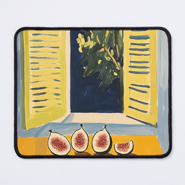 Item preview, Open the Shutters to Color and Calm - Figs on Sunlit Table Framed by Tree and Dark Sky designed and sold by OlfactoART Studio.