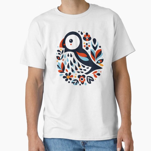 Item preview, Cute Patterned Puffin - Scandinavian Folk Art by heidiannemorris © designed and sold by FOLK ART FUSION by heidiannemorris.