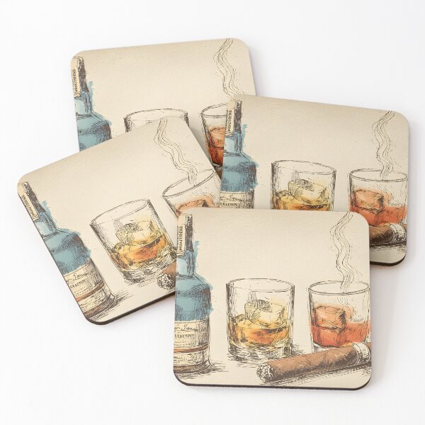 Item preview, Savor Moments of Indulgence - Detailed Still Life with Whisky, Steaming Glass, and Relaxing Cigar designed and sold by OlfactoART Studio.