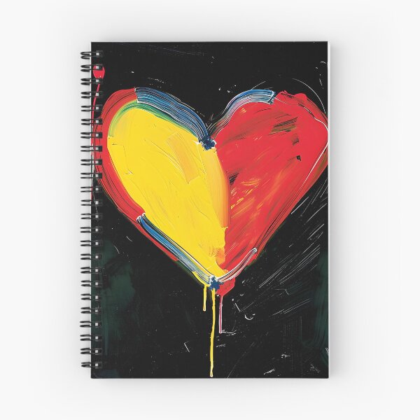 Item preview, Ignite Vibrant Passion - Bold Red and Yellow Heart with Dynamic Drips and Textured Depth designed and sold by OlfactoART Studio.