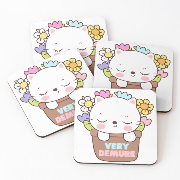 Item preview, Very Demure Cute Cat with Flowers designed and sold by juliart-pro.