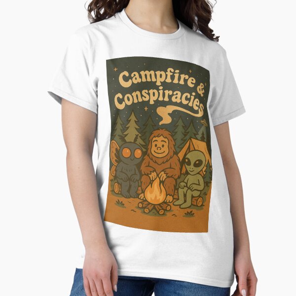 Item preview, Campfire & Conspiracies – Cryptid Camping Crew Art designed and sold by Strange Comforts.