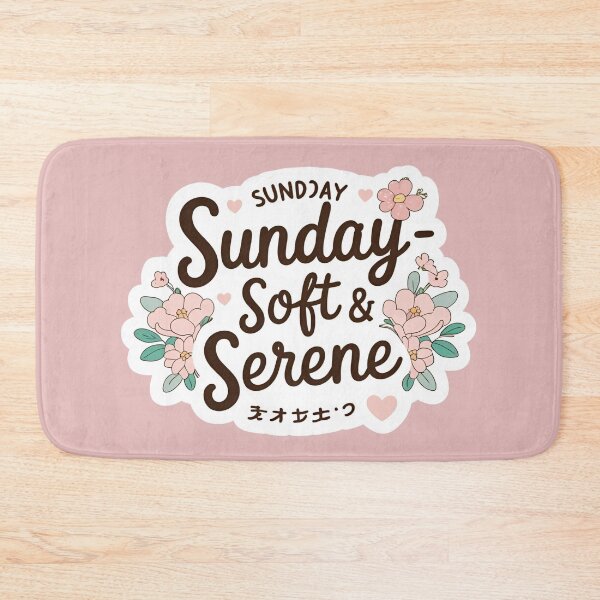 Item preview, Sunday – Soft & Serene ? | Kawaii Calm Text Art Board Print designed and sold by modishwelt.
