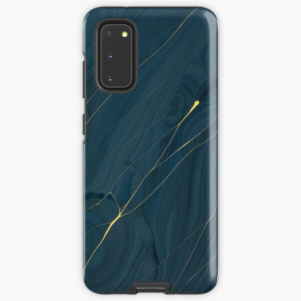 Midnight Blue & Gold Streaks - Iphone & Galaxy Cases Samsung Galaxy Tough Case