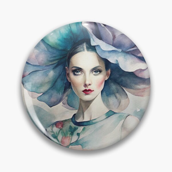Item preview, “Floral Crown Watercolor Fashion Portrait” designed and sold by joycrysstudio.
