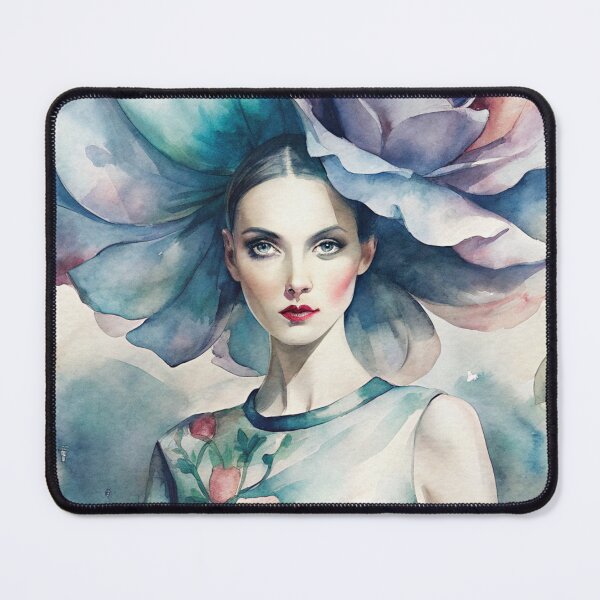 Item preview, “Floral Crown Watercolor Fashion Portrait” designed and sold by joycrysstudio.