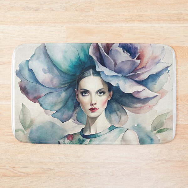 Item preview, “Floral Crown Watercolor Fashion Portrait” designed and sold by joycrysstudio.