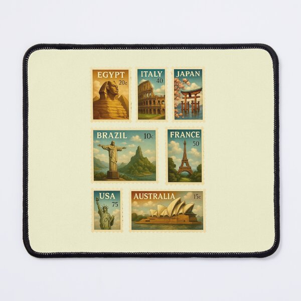 Item preview, Global Landmarks - Vintage Stamp Collection designed and sold by Myra365Art.