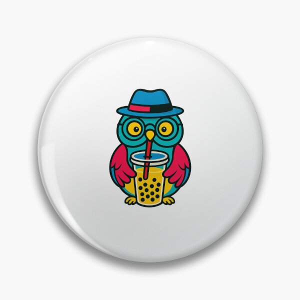 Item preview, Bubble tea driniking colorful owl designed and sold by UniqueDesignHub.