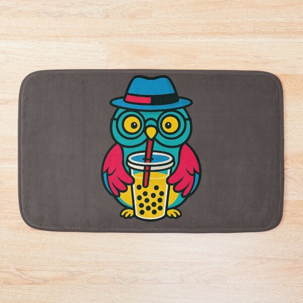 Item preview, Bubble tea driniking colorful owl designed and sold by UniqueDesignHub.