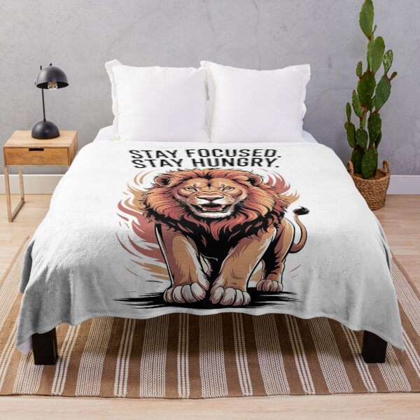 Item preview, Stay Focused Stay Hungry – Motivational Lion Quote Design designed and sold by Enjoy237.