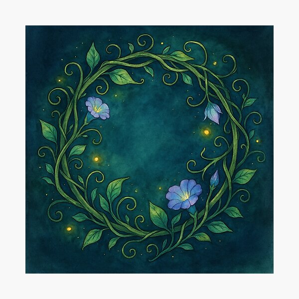 Item preview, Enchanted Green Vines – Magical Nature Illustration designed and sold by Quiet Gold.