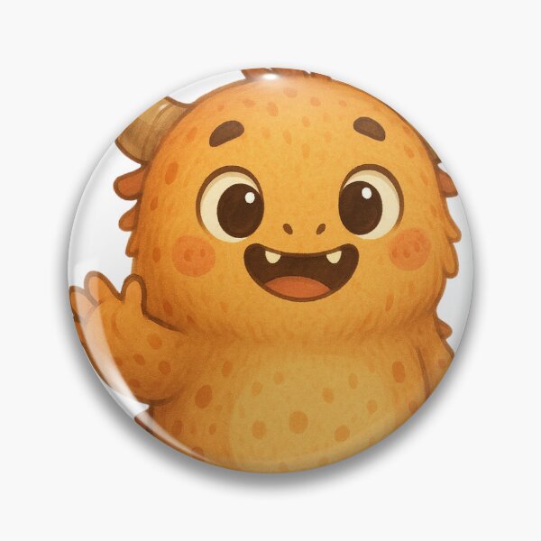 Item preview, Cute Orange Monster Waving | Adorable Cartoon Character designed and sold by MoBoCH.