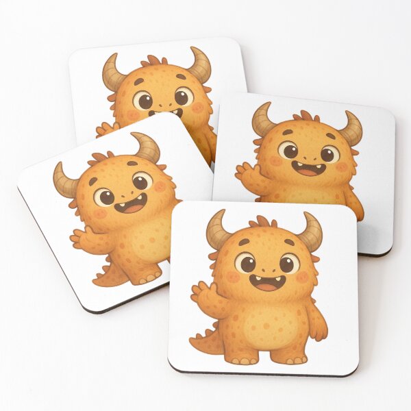 Item preview, Cute Orange Monster Waving | Adorable Cartoon Character designed and sold by MoBoCH.
