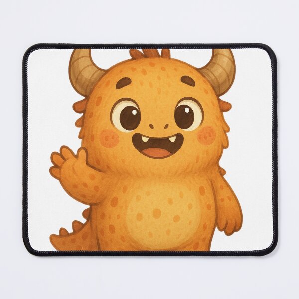 Item preview, Cute Orange Monster Waving | Adorable Cartoon Character designed and sold by MoBoCH.