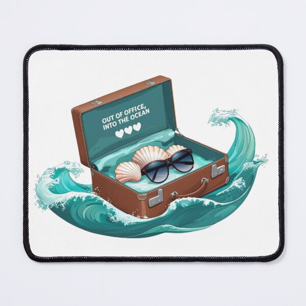 Item preview, Out of the office, into the ocean - Escapist vacation design designed and sold by StormArte.
