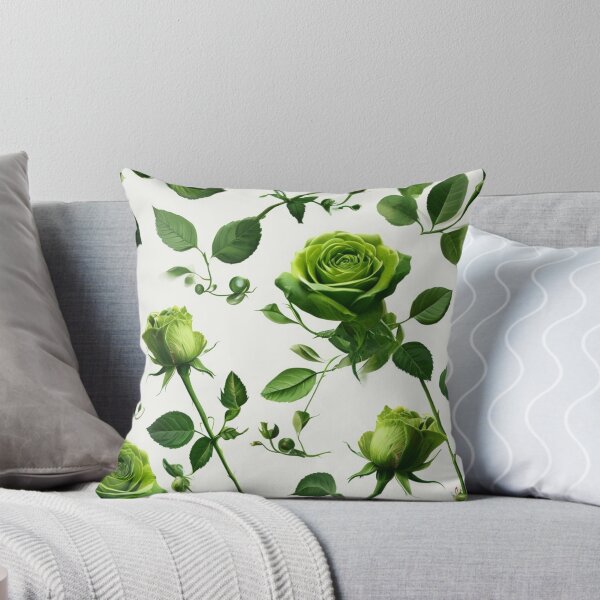 Item preview, Roses Green Chinoiserie Green and White Floral Roses designed and sold by CreatedbyKandJ.