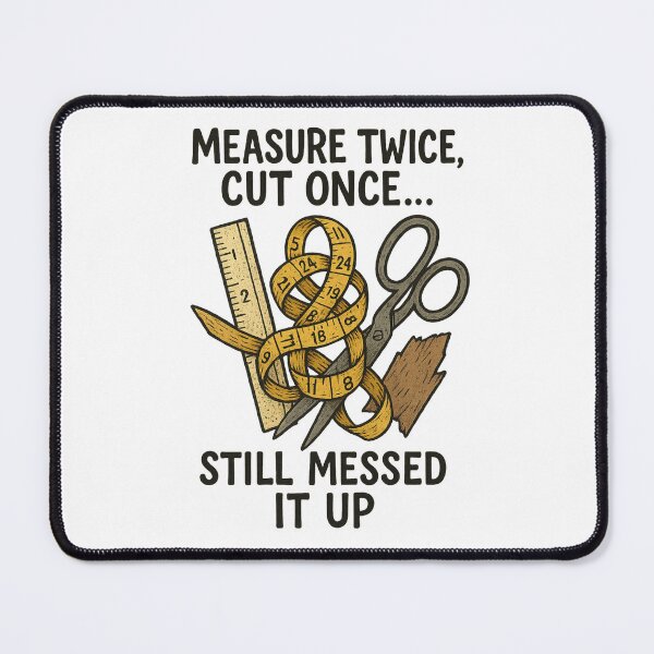 Item preview, Measure Twice, Cut Once… Still Messed It Up – Craft Fail Humor Design designed and sold by Aube11.