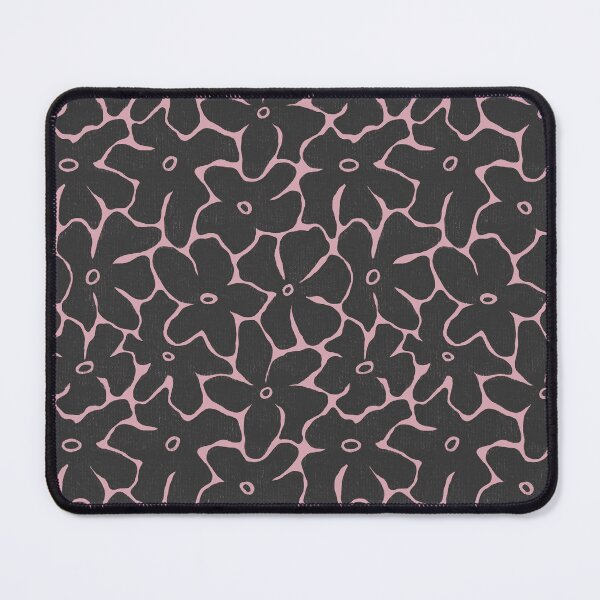 Item preview, Modern Retro Abstract Floral on Dusty Rose | Charcoal Canvas Texture Pattern for Apparel & Home Decor designed and sold by Millefolia Design .