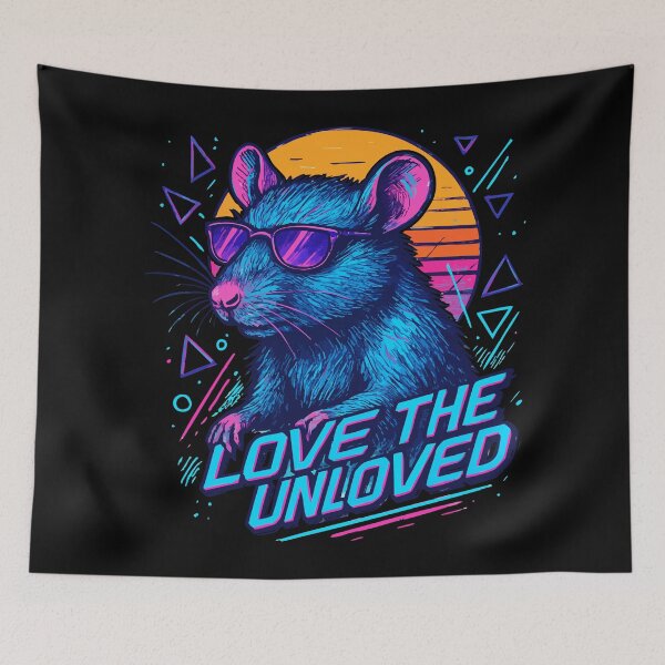 Item preview, Love The Unloved Pet Rat Retro Vaporwave designed and sold by TomFrontierArt.