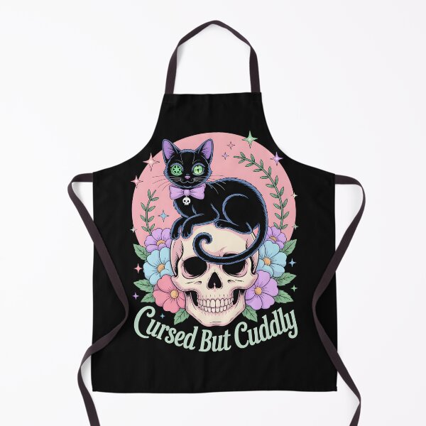 Item preview, Cursed But Cuddly – Pastel Goth Cat & Skull Design designed and sold by LaLi-Designs.