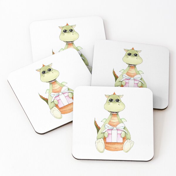 Item preview, Cute watercolor dragon with gift box designed and sold by MilediVinter.