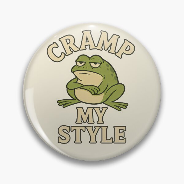 Item preview, Grumpy Frog Funny Attitude Pun Cramp My Style designed and sold by Shoot-The-Moon.