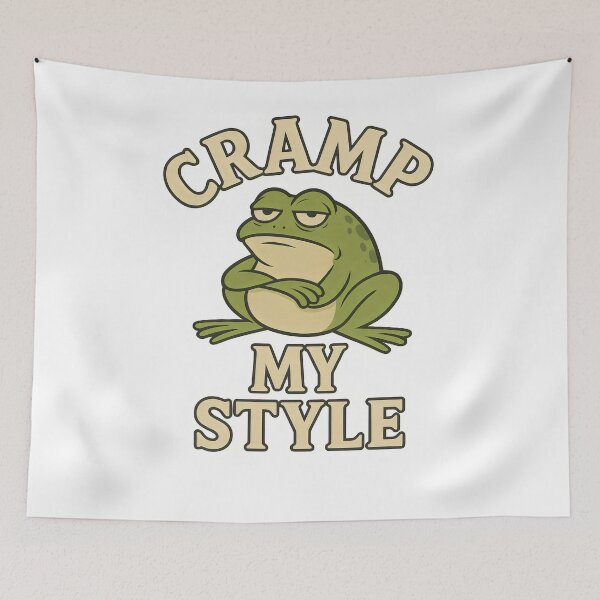 Item preview, Grumpy Frog Funny Attitude Pun Cramp My Style designed and sold by Shoot-The-Moon.