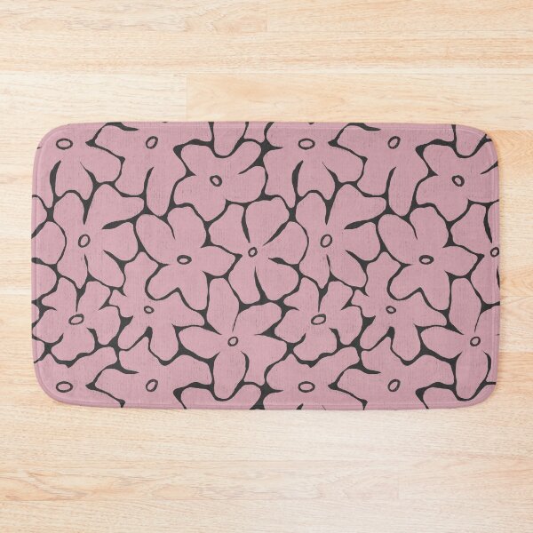 Item preview, Modern Retro Abstract Floral on Charcoal | Dusty Rose Canvas Texture Pattern for Apparel & Home Decor designed and sold by Millefolia Design .