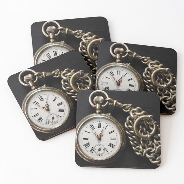 Item preview, Vintage pocket watch with chain on black designed and sold by Photopat.